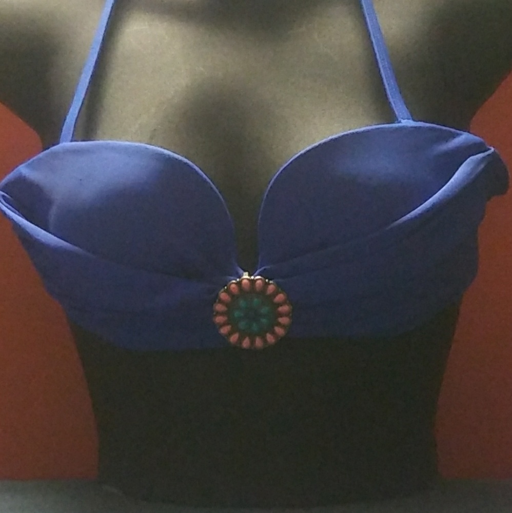 Bikini/Bra/Halter w Coral/Lapis/Turquoise Charm